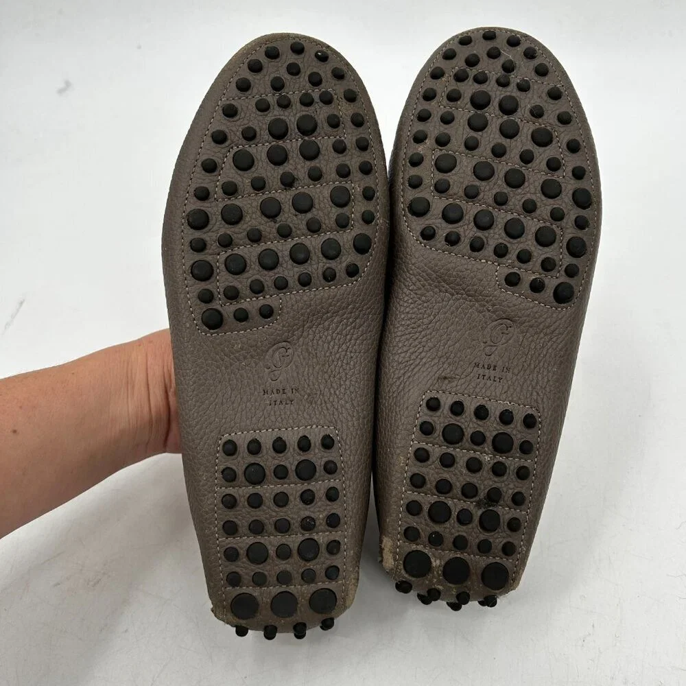 M. GEMI Women's Felize Taupe Gray Leather Driving Moccasin Loafer Shoes Size 5